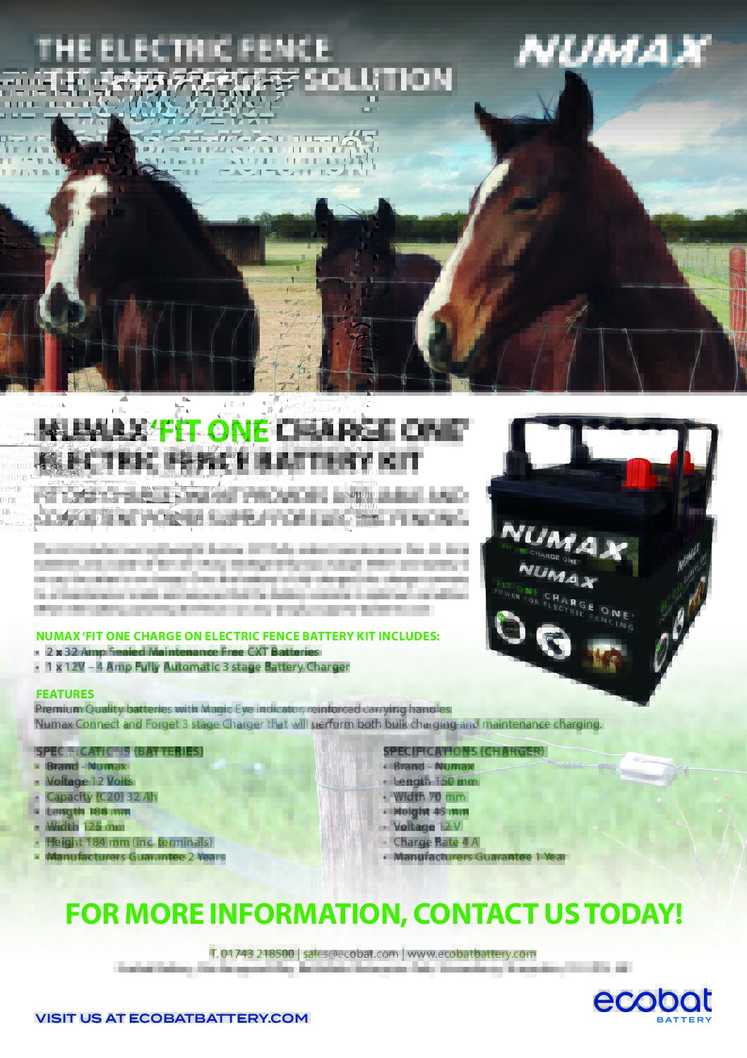 Numax electric fence battery